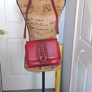 Red accordion purse
